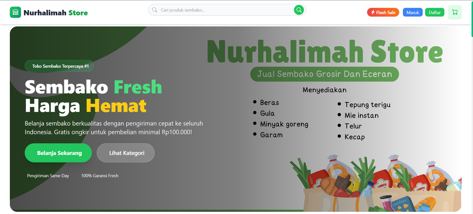Ecommerce Platform Nurhalimah Store Cover